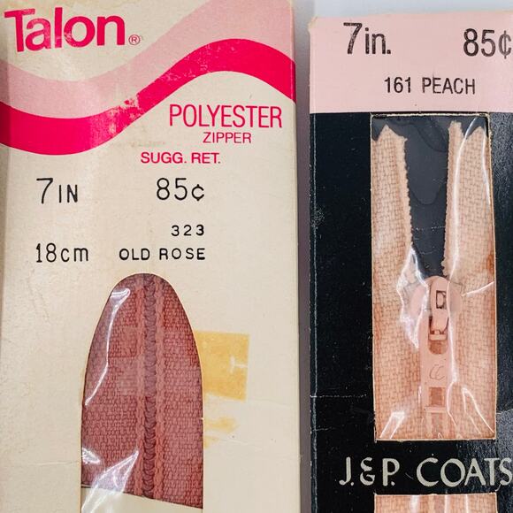 JP Coats Zipper 7 inch Polyester Nylon Multicolor Lot 8 Zippers All Purpose USA - Picture 8 of 10